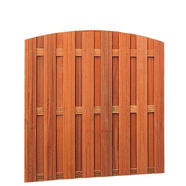 Hardhouten plankenscherm 18-planks 14 mm toog verticaal 180 x 170/180 cm.