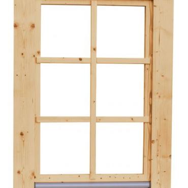 Vuren draai-kiepraam met dubbelglas, 84,4 x 120,4 cm, onbehandeld.