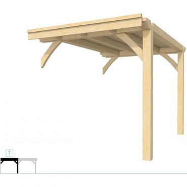 Buitenverblijf plat dak Excellent Modulair, vuren, tussenstuk L/B, 243x307 cm, onbehandeld.