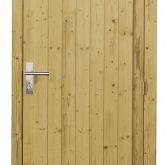 Vuren enkele dichte deur inclusief kozijn, rechtsdraaiend, 90 x 201 cm, groen geïmpregneerd.