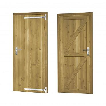 Douglas enkele dichte deur inclusief kozijn, rechtsdraaiend, 90 x 201 cm, groen geïmpregneerd.