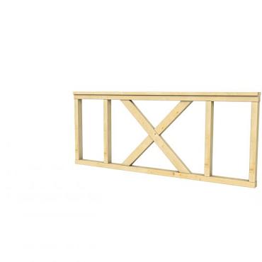 Hekwerk met kruis vuren type A, 178,5 x 73 cm, onbehandeld.