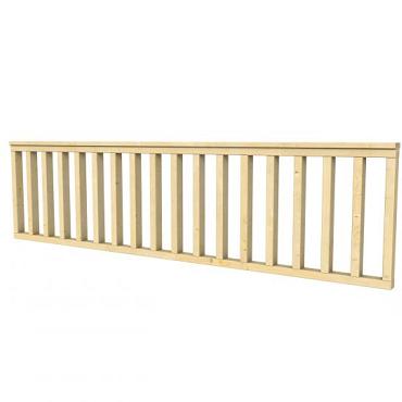 Hekwerk recht vuren type C, 278,5 x 73 cm, kleurloos geïmpregneerd.