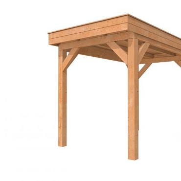Buitenverblijf plat dak Premium I, douglas, basismodel XL/A, 207x357 cm, onbehandeld.