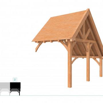 Buitenverblijf kapschuur Excellent Modulair, douglas, rechterdeel XXL/B, 243x399 cm, onbehandeld.