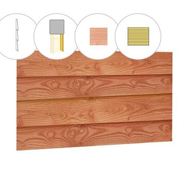 Zweeds rabat plankenset douglas bij wand A, 178,5 x 224 cm, onbehandeld.