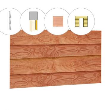 Zweeds rabat plankenset douglas bij voorwand A, t.b.v. enkele deur, 178,5 x 285 cm, onbehandeld.
