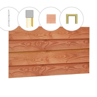 Zweeds rabat plankenset douglas bij voorwand C, t.b.v. dubbele deur, 278,5 x 285 cm, onbehandeld.