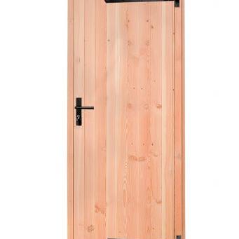 Douglas enkele deur met zwart beslag inclusief kozijn, rechtsdraaiend, 90 x 201 cm, kleurloos geïmpregneerd.