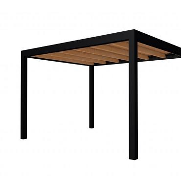 Buitenverblijf plat dak Allure I, douglas, basismodel L/D, 353x303 cm, kleurloos geïmpregneerd.