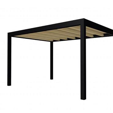 Buitenverblijf plat dak Allure I, vuren, basismodel L/E, 395x303 cm, kleurloos geïmpregneerd.