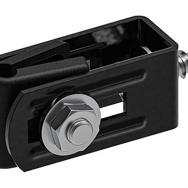 Hillfence poortpaal-aansluiting, zwart RAL 9005.