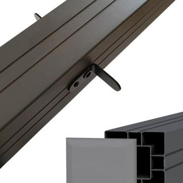 Aluminium paal 8,4 x 8,4 x 270 cm, antraciet. Inclusief bevestigingsmateriaal t.b.v. frameset.