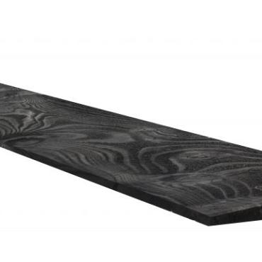 Vuren Zweeds rabat 1 zijde geschaafd, 1 zijde fijnbezaagd, 1,1-2,7 x 19,5 x 400 cm, zwart gespoten.