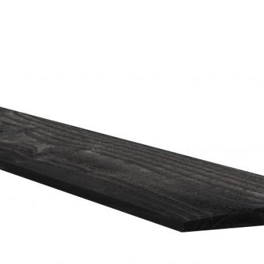 Douglas Zweeds rabat 1 zijde geschaafd, 1 zijde fijnbezaagd 1,1-2,7 x 19,5 x 300 cm, zwart gedompeld.