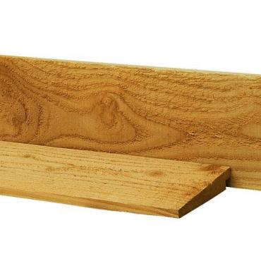 Douglas Zweeds rabat 1 zijde geschaafd, 1 zijde fijnbezaagd 1,1-2,7 x 19,5 x 500 cm, groen geïmpregneerd.