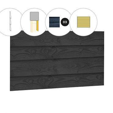 Zweeds rabat plankenset douglas bij achterwand C, 278,5 x 125 cm, zwart geïmpregneerd.