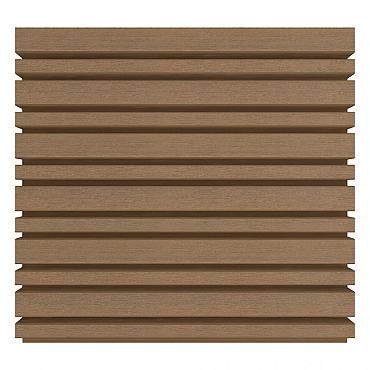 NewTechWood HKC co-extrusie wand bekleding castellation 4325 profiel, 2,5 x 19,6 x 290 cm, Teak.