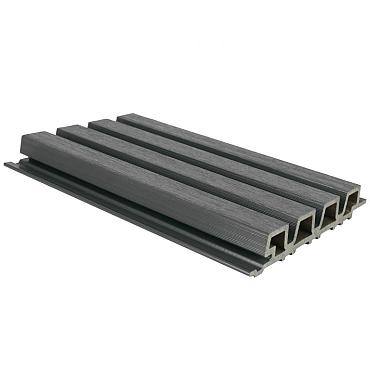 NewTechWood HKC co-extrusie Castellation PRO35 wandbekleding, 3,3 x 21,5 x 390 cm, Silver Gray.