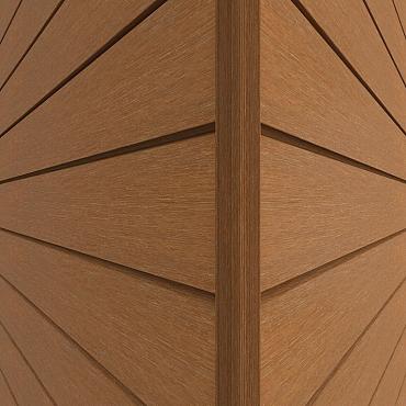 NewTechWood HKC co-extrusie hoekprofiel castellation t.b.v. wand bekleding, 7 x 8 x 300 cm, Red Cedar.