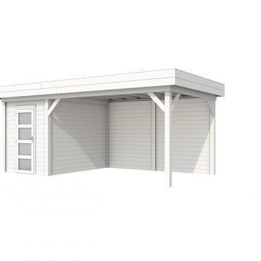 Vuren Topvision Kiekendief, 200 x 300 en luifel 400 cm, wit gespoten.