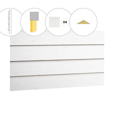 Zweeds rabat vuren enkelzijdige topgevel t.b.v. zadeldak Excellent L, wit gespoten.