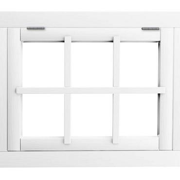 Vuren 6-ruits uitzetraam, 89,9 x 70,3 cm, wit gespoten.