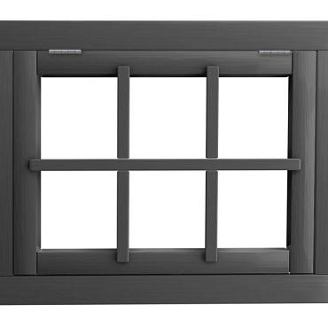 Vuren 6-ruits uitzetraam, 89,9 x 70,3 cm, antraciet gespoten.