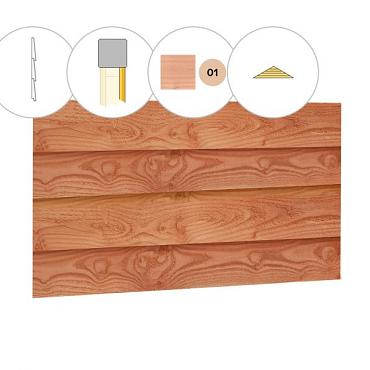 Zweeds rabat plankenset douglas bij topgevel t.b.v. zadeldak Excellent XXL, kleurloos geïmpregneerd.