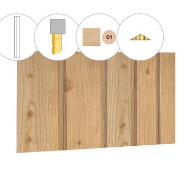 Banddeel vuren enkelzijdige topgevel t.b.v. zadeldak Excellent XXL, kleurloos geïmpregneerd.