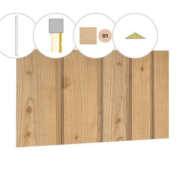 Banddeel plankenset vuren bij topgevel t.b.v. zadeldak Excellent XXL, kleurloos geïmpregneerd.