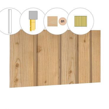 Banddeel vuren enkelzijdige wand C, 278,5 x 224 cm, kleurloos geïmpregneerd.