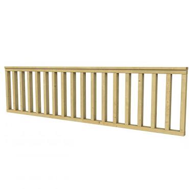 Hekwerk recht vuren type C, 278,5 x 73 cm, groen geïmpregneerd.