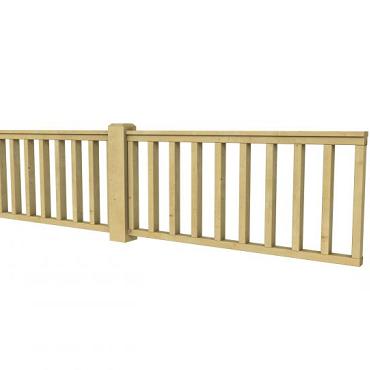 Hekwerk recht vuren type D, 328,5 x 73 cm, groen geïmpregneerd.