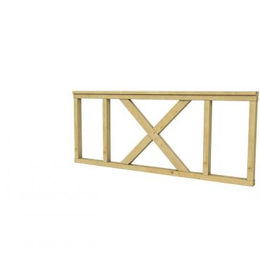 Hekwerk met kruis vuren type A, 178,5 x 73 cm, groen geïmpregneerd.