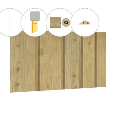 Banddeel vuren enkelzijdige topgevel t.b.v. zadeldak Excellent XXL, groen geïmpregneerd.