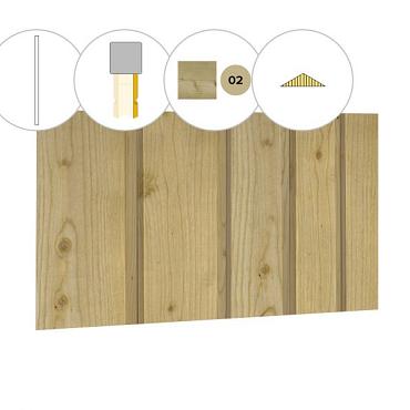 Banddeel plankenset vuren bij topgevel t.b.v. kapschuur Excellent XXL, groen geïmpregneerd.