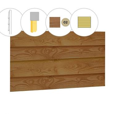 Zweeds rabat douglas enkelzijdige wand C, 278,5 x 224 cm, groen geïmpregneerd.