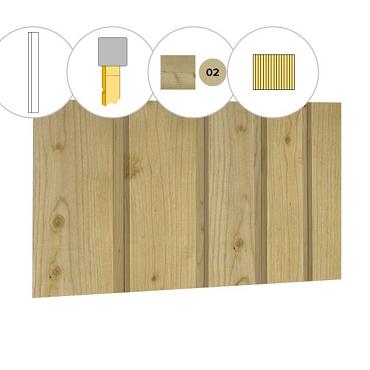 Banddeel vuren enkelzijdige wand D, 328,5 x 224 cm, groen geïmpregneerd.