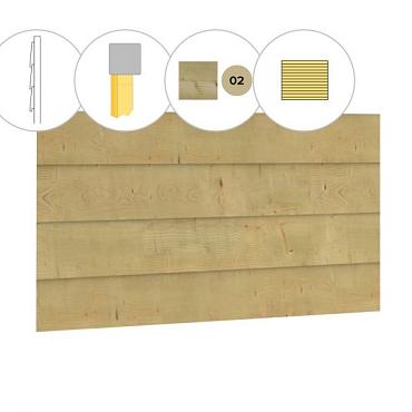 Zweeds rabat vuren enkelzijdige wand B, 228,5 x 224 cm, groen geïmpregneerd.