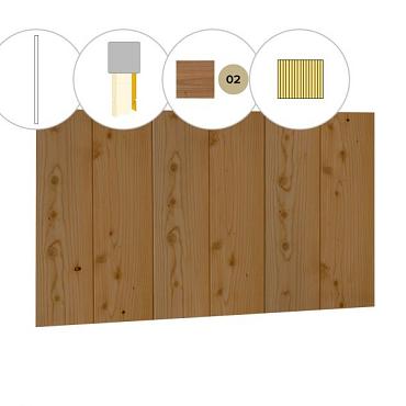 Halfhouts rabat plankenset douglas bij wand C, 278,5 x 224 cm, groen geïmpregneerd.