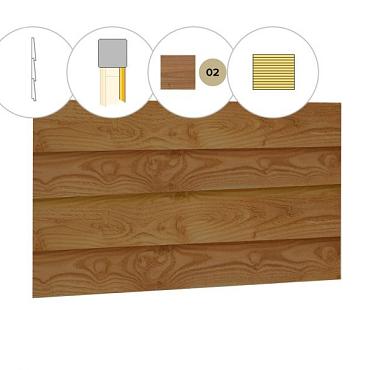 Zweeds rabat plankenset douglas bij wand E, 371 x 224 cm, groen geïmpregneerd.