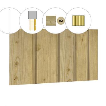 Banddeel plankenset vuren bij achterwand E, 371 x 125 cm, groen geïmpregneerd.