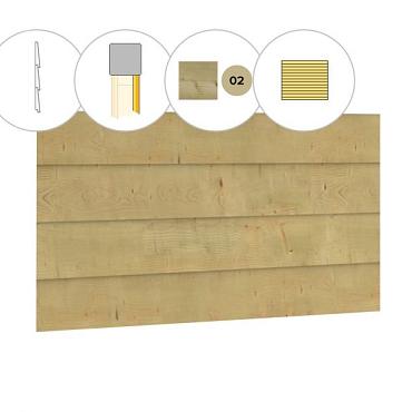 Zweeds rabat plankenset vuren bij wand D, 328,5 x 224 cm, groen geïmpregneerd.