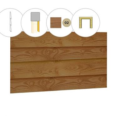 Zweeds rabat plankenset douglas bij voorwand B, t.b.v. dubbele deur, 228,5 x 285 cm, groen geïmpregneerd.