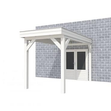 Buitenverblijf aan huis Premium I, vuren, basismodel XXL/A, 207x392 cm, wit gespoten.