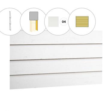 Zweeds rabat plankenset vuren bij wand A, 178,5 x 224 cm, wit gespoten.