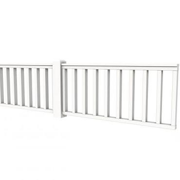 Hekwerk recht vuren type D, 328,5 x 73 cm, wit gespoten.