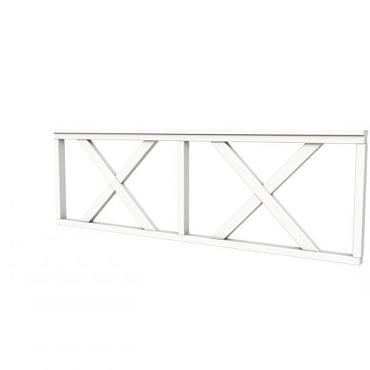 Hekwerk met kruis vuren type B, 228,5 x 73 cm, wit gespoten.