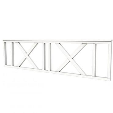Hekwerk met kruis vuren type C, 278,5 x 73 cm, wit gespoten.